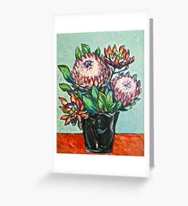 Proteas. Oil on linen 56x44cm 2012 Greeting Card