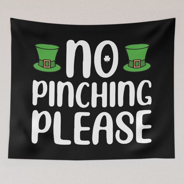 Item preview, No Pinching Please, Saint Patricks Day Gnome, leprechaun shamrock T-shirt and Pin button designed and sold by Eddyed.