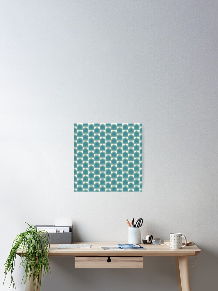 Thumbnail 2 of 3, Poster, Green Triangles Pattern designed and sold by Grecia99.