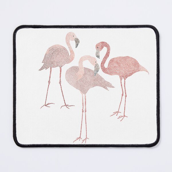 Item preview, Three pink flamingos on sand beige designed and sold by LavishSeason.