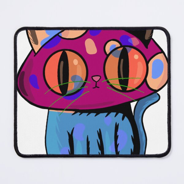Item preview, Pink and blue mushroom cat designed and sold by Colonels Basement.