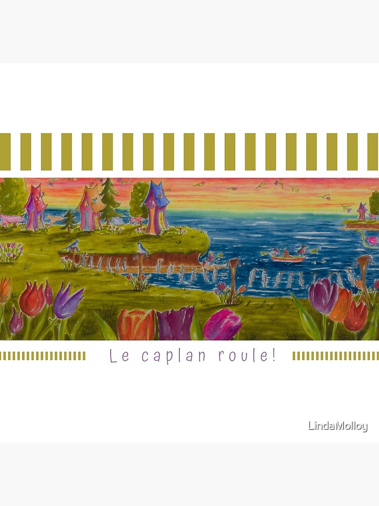 Aperçu 2 sur 2. Tote bag avec l'œuvre Linda Molloy - "Le caplan roule" (2e version) créée et vendue par LindaMolloy.