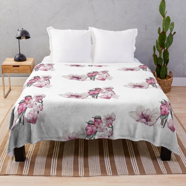Item preview, Two Colourful Birds on Magnolia Flowers designed and sold by RonelBroderick.
