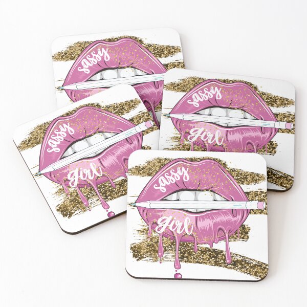 Item preview, Sassy girl pink lips ang gold glitter  designed and sold by Anna-Kik.