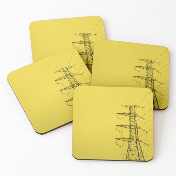 Item preview, Sunset and electrical transmission tower designed and sold by EngineersArt.