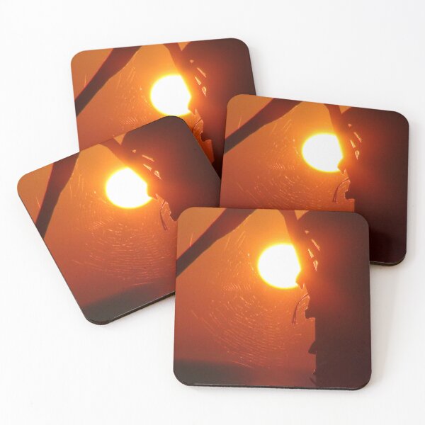 Item preview, Orange sunset in the sea with spider web designed and sold by LuminusProject.