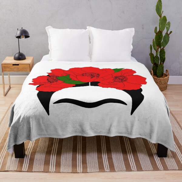 Item preview, Mexican woman with flowers in her hair, Frida floral designed and sold by CatsAndDots.