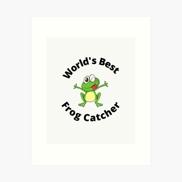 Frog Catcher Girl Kids Toad Frog Hunter Art Print by Florian92