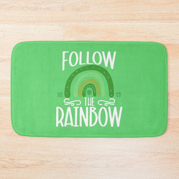 Item preview, Follow The Rainbow, Saint Patricks Rainbow Pin Button,Irish Lucky Four Leaf clover T-shirt and Mug designed and sold by Eddyed.