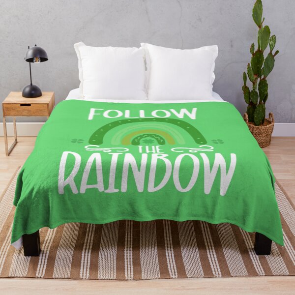 Item preview, Follow The Rainbow, Saint Patricks Rainbow Pin Button,Irish Lucky Four Leaf clover T-shirt and Mug designed and sold by Eddyed.