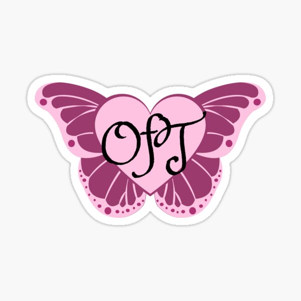 Butterfly OFT Heart Sticker