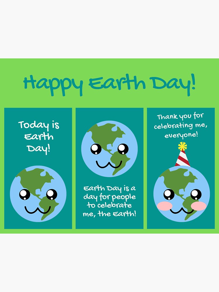 &ldquo;Happy Earth Day Comic Design&rdquo; Sticker by lunariamoon | Redbubble