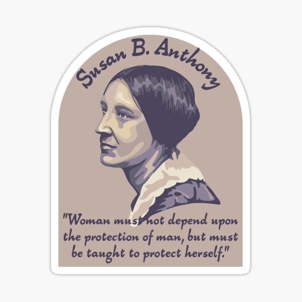 Vista previa del artículo con la obra «Retrato y cita de Susan B. Anthony», diseñado y vendido por Unhinged Heather.