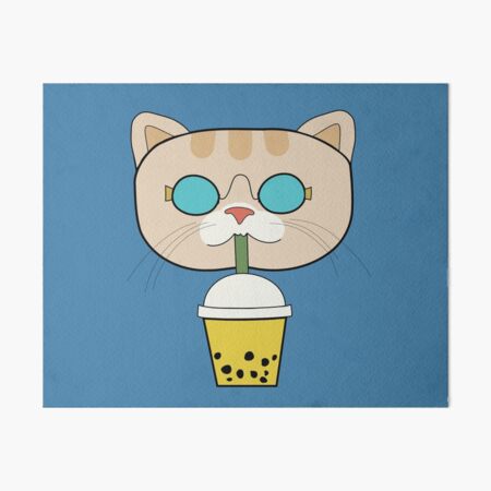 Boba milk tea with glasses Art Board Print for Sale by c4k5llc