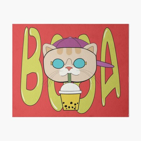 Boba milk tea with glasses Art Board Print for Sale by c4k5llc