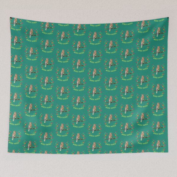 Item preview, Bird Nerd Green With Wreath of Flowers designed and sold by IceCreamMuseum.