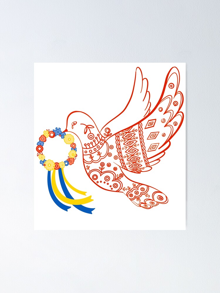 "Peace Dove inspired by the work of Maria Prymachenko" Poster by