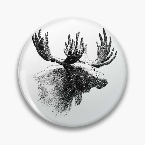 Item preview, Vintage Moose European Engraving by Frederick Schwatka designed and sold by blackdogshop.