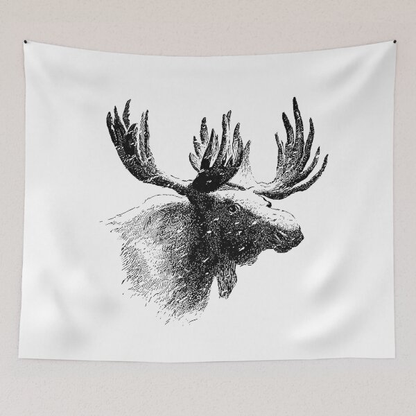 Item preview, Vintage Moose European Engraving by Frederick Schwatka designed and sold by blackdogshop.