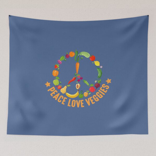 Item preview, Peace Love Veggies Vegetables Vegan Vegetarian Plant Cool designed and sold by raretshirtsuk.