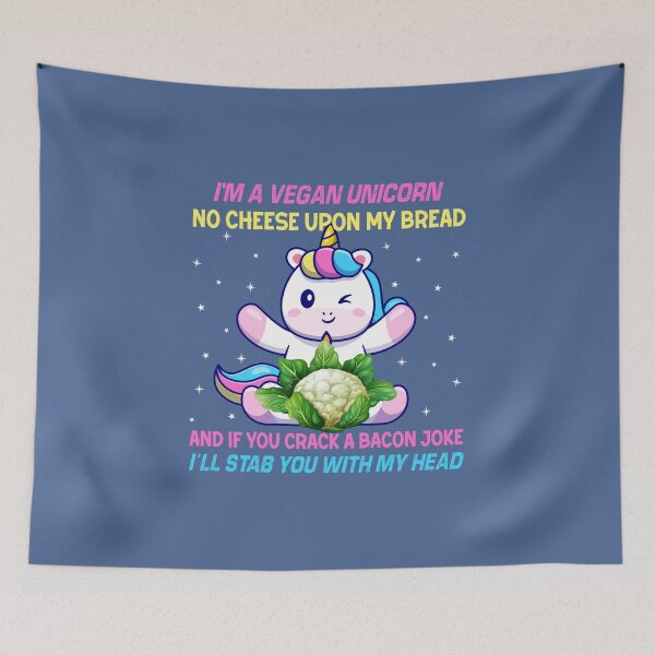 Item preview, I'm Vegan Unicorn No Cheese Upon My Bread Vegetarian Cool designed and sold by raretshirtsuk.