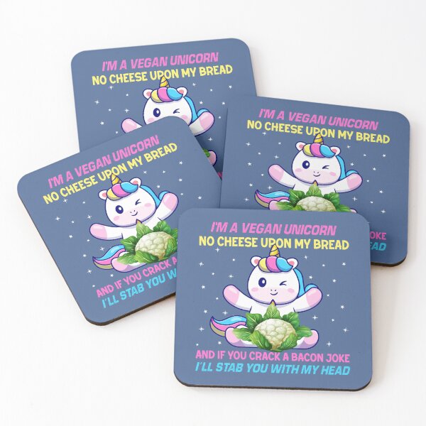 Item preview, I'm Vegan Unicorn No Cheese Upon My Bread Vegetarian Cool designed and sold by raretshirtsuk.