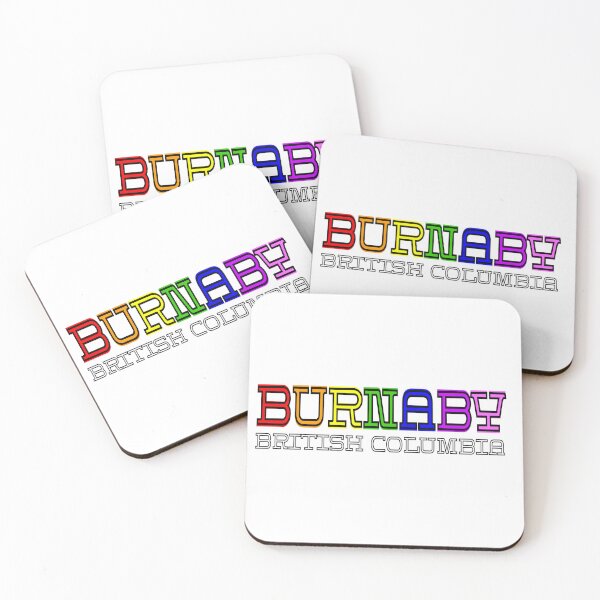 Item preview, Burnaby BC rainbow block lettering designed and sold by WhereWear.