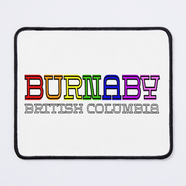 Item preview, Burnaby BC rainbow block lettering designed and sold by WhereWear.