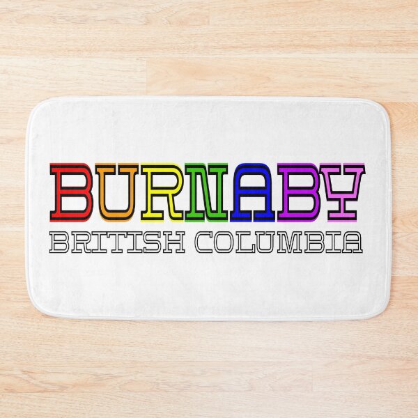 Item preview, Burnaby BC rainbow block lettering designed and sold by WhereWear.