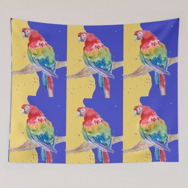 Item preview, Parrot Watercolor Painting Macaw - Navy Blue designed and sold by Sarah  Rajkotwala.