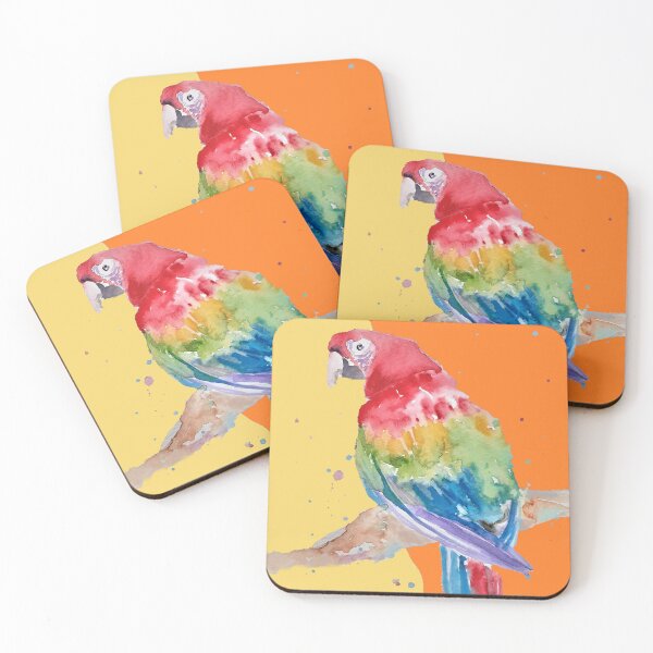 Item preview, Parrot Watercolor Painting Macaw - Yellow Orange designed and sold by Sarah  Rajkotwala.