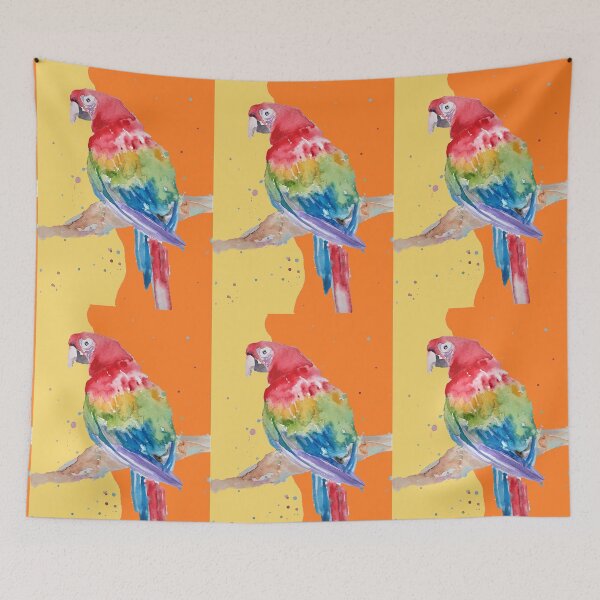 Item preview, Parrot Watercolor Painting Macaw - Yellow Orange designed and sold by Sarah  Rajkotwala.
