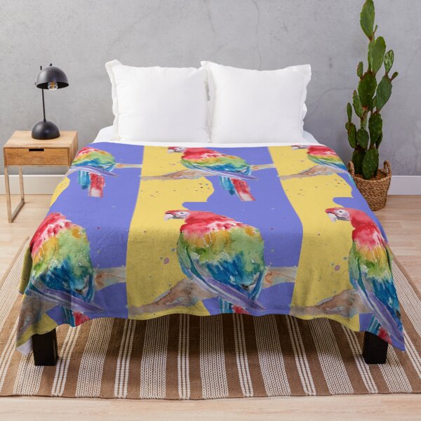 Item preview, Parrot Watercolor Painting Macaw - Yellow Lavender designed and sold by Sarah  Rajkotwala.