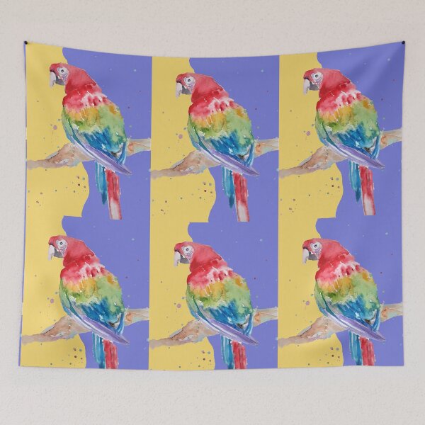Item preview, Parrot Watercolor Painting Macaw - Yellow Lavender designed and sold by Sarah  Rajkotwala.