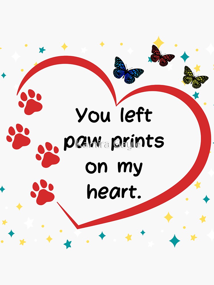 Paw Prints on Heart Sticker