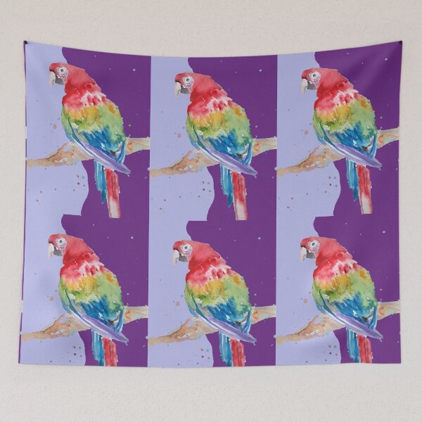 Item preview, Parrot Watercolor Painting Macaw - Yellow Purple designed and sold by Sarah  Rajkotwala.