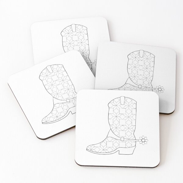 Item preview, Color Your Own Cowboy Boot and Daisy Spur ... with a Quilted Pattern designed and sold by GrandpaH.