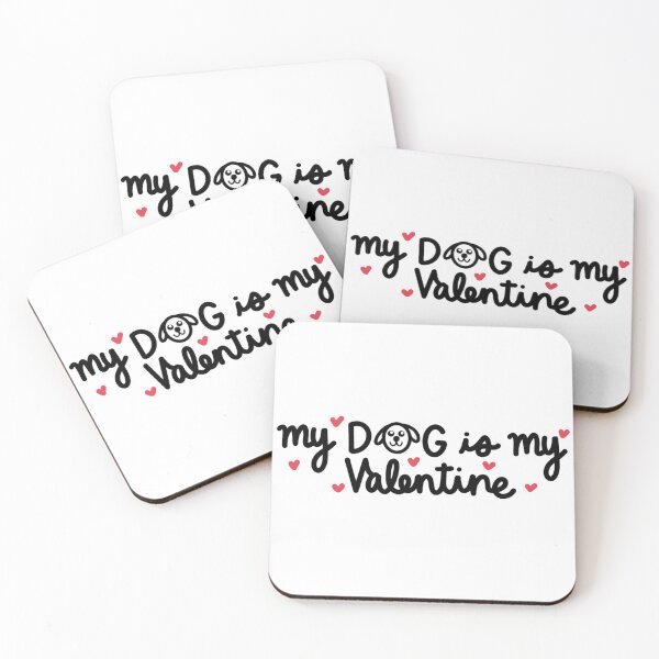 Item preview, My Dog Is My Valentine Cute Cursive Dog designed and sold by crankycranium.