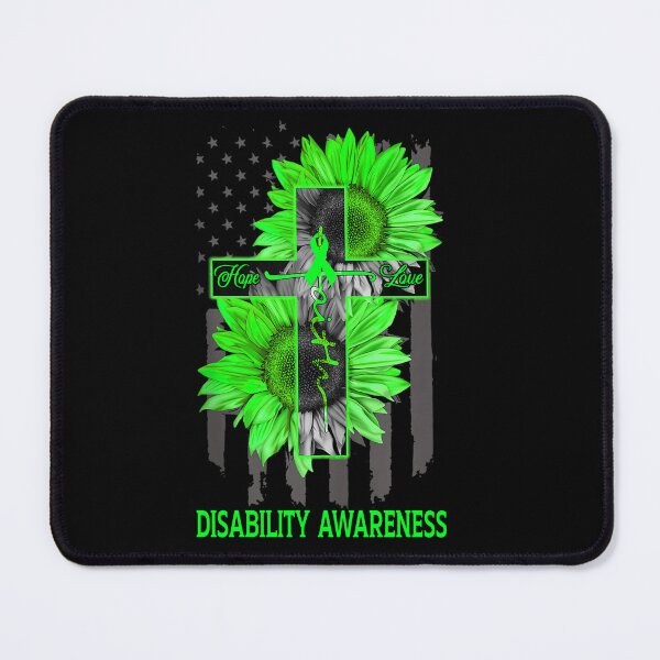 Item preview, Faith Hope Love American Flag Sunflower Christian Cross Disability Awareness designed and sold by Tadmab.