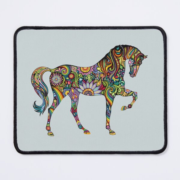 Item preview, Multicolored floral horse  designed and sold by Bonobofy.