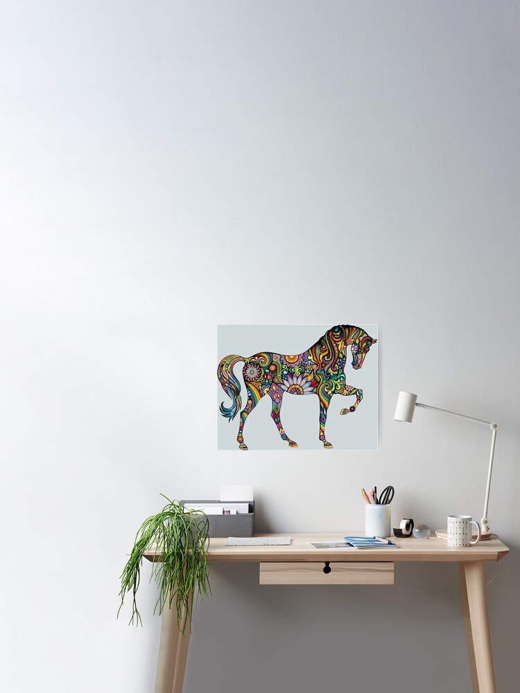 Multicolored floral horse  Poster for Sale by Bonobofy