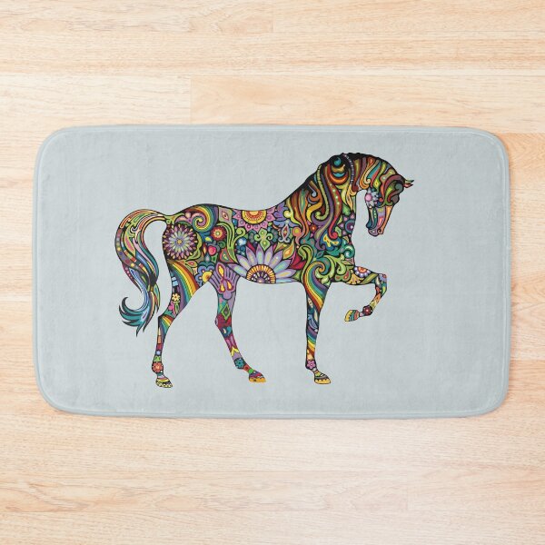 Item preview, Multicolored floral horse  designed and sold by Bonobofy.