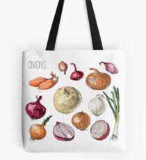 illustration of retro organic Onions set Tote Bag