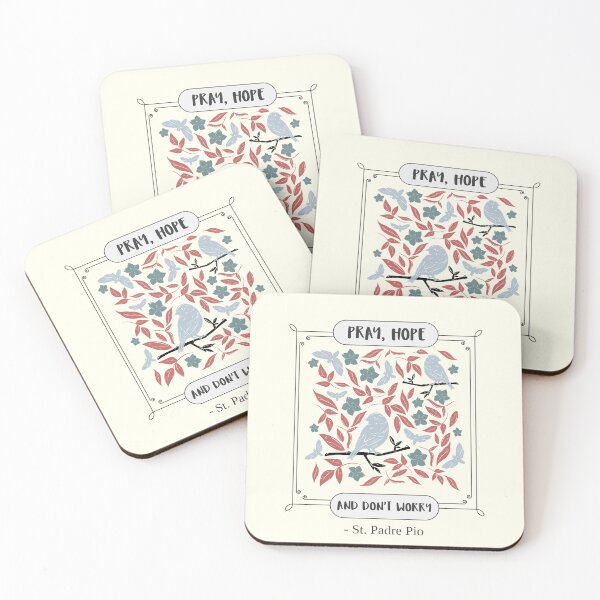 Item preview, Pray Hope and Don't Worry, Comfort from Padre Pio, Ivory Background designed and sold by IceCreamMuseum.