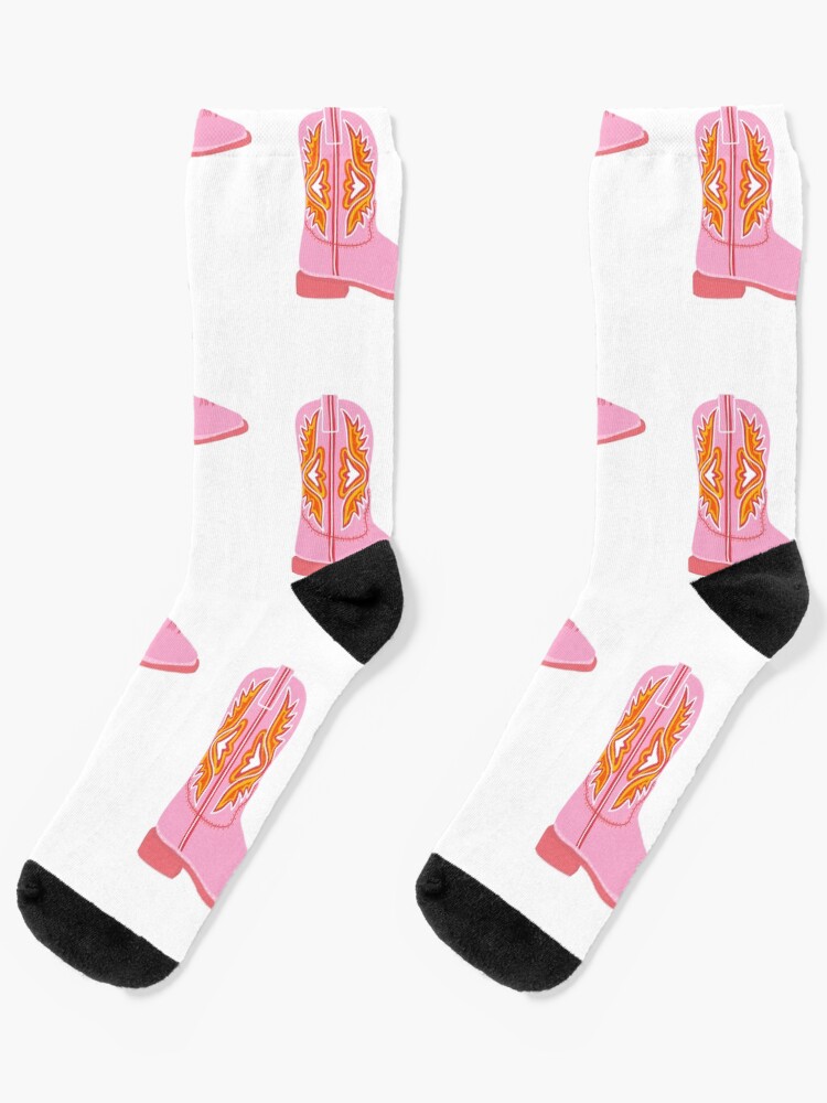 Pink Dolly Cowboy Boot Socks for Sale by crankycranium Redbubble