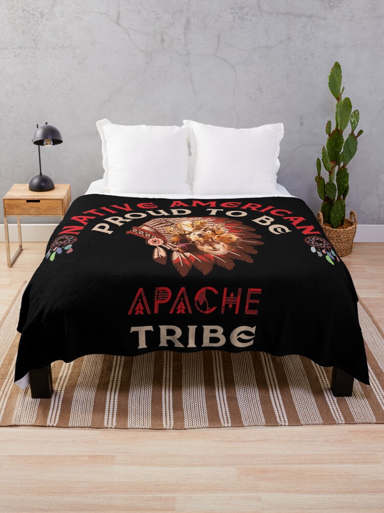 Native American Proud To Be Apache Tribe Throw Blanket