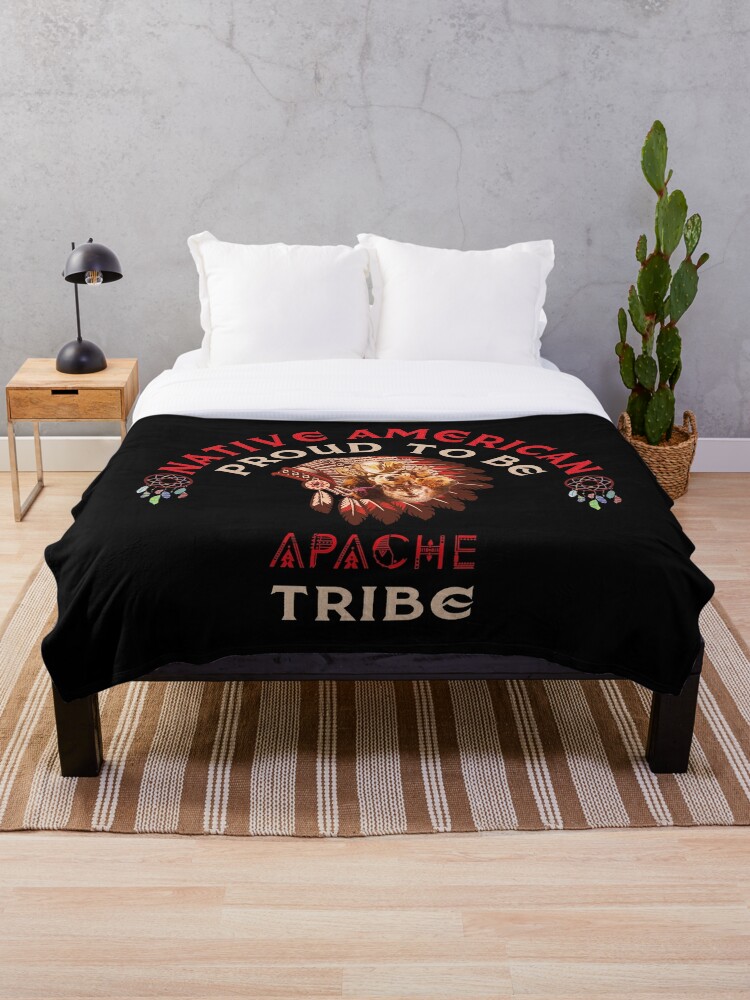 Native American Proud To Be Apache Tribe Throw Blanket