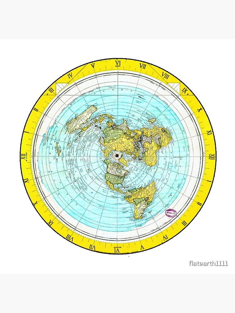 Azimuthal Equidistant Projection Map Flat Earth Map - (Azimuthal Equidistant Projection Map) - Gold" Greeting  Card By Flatearth1111 | Redbubble