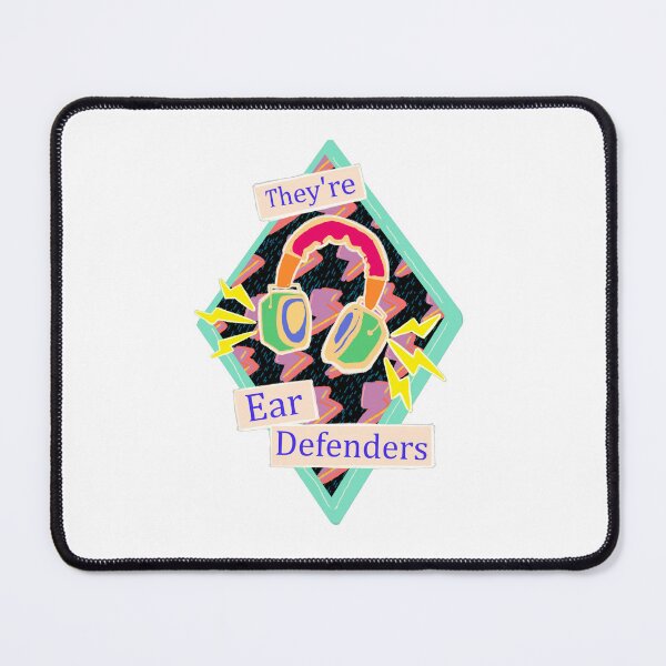 Item preview, What are you wearing? "They're Ear Defenders!" Triangle Patch designed and sold by Fairy's Witchy Crafts.