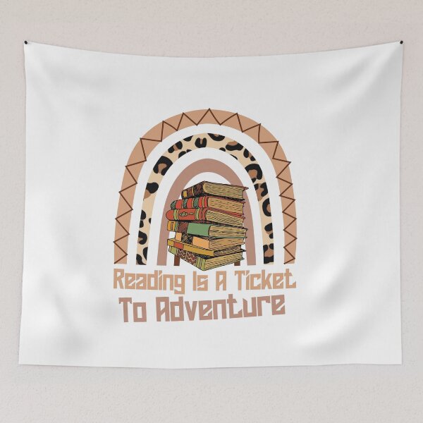 Item preview, Reading Is A Ticket To Adventure Funny Book Lovers Leopard Rainbow Gift For Women And Men designed and sold by pedrored369.